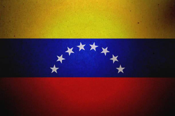 Grunge Venezuelan Flag printed on a paper