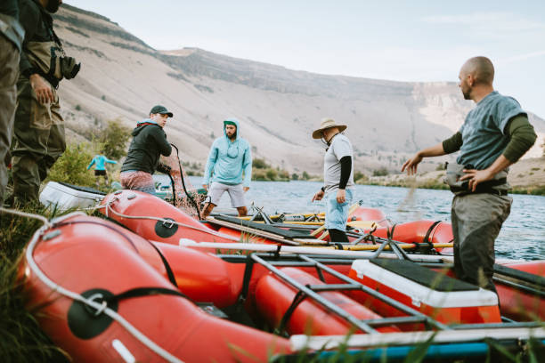 istock Friends Prepare to Raft Down Deschutes River in Oregon 1043825170