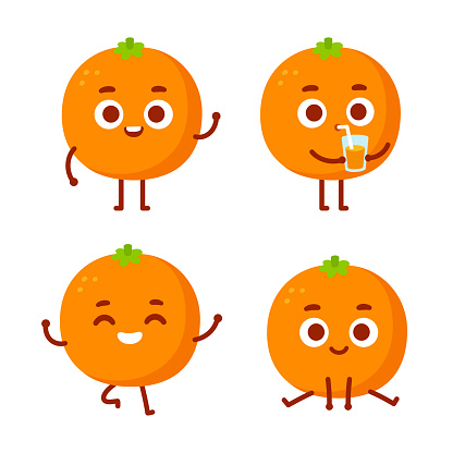Cute Cartoon Orange Character Stock Illustration - Download Image Now -  Orange - Fruit, Orange Color, Cartoon - iStock
