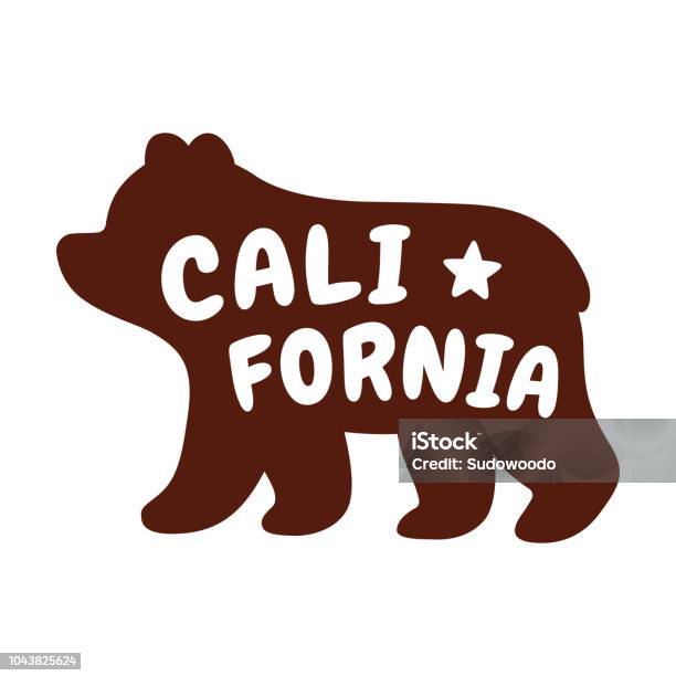 Cartoon California Bear Stock Illustration - Download Image Now - American Black Bear, American Culture, Art
