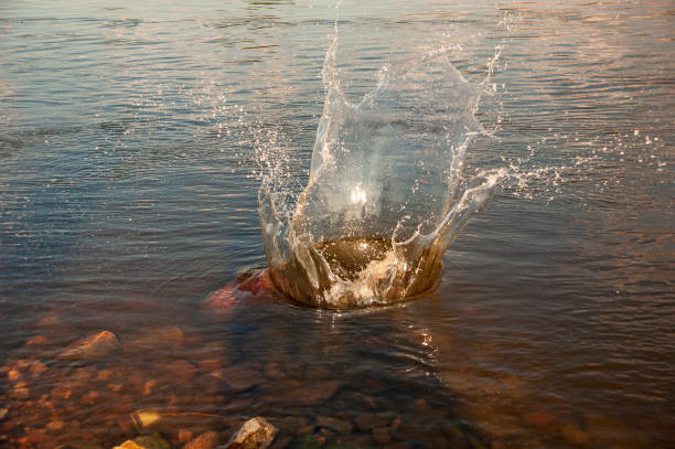istock Stone flies into the water 1043829424