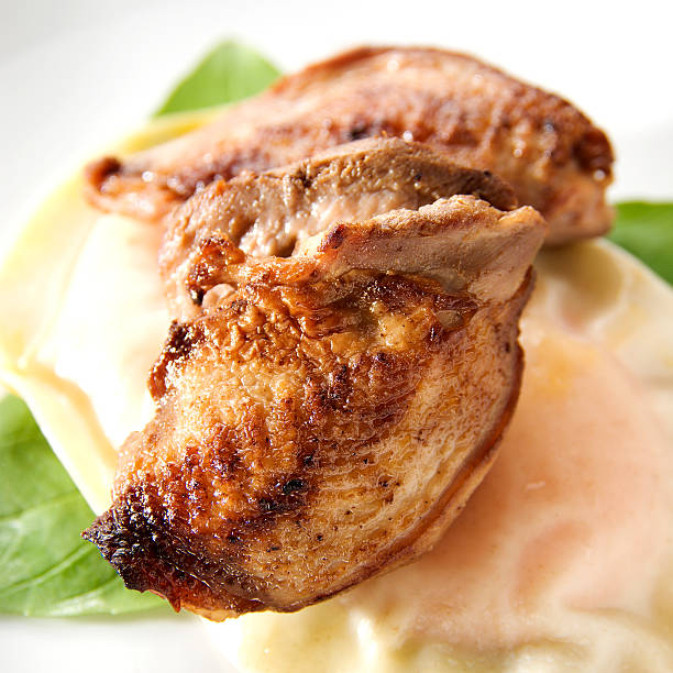 Pan Fried Quail stock photo