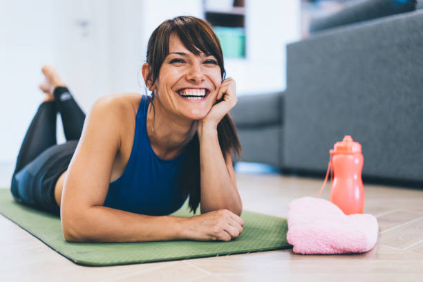 istock Happy woman after work out 1043837238