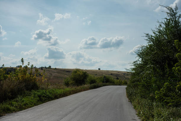 istock Asphalted Russian road in the countryside 1043837414