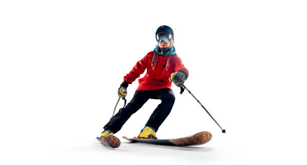 孤立したスキー - action snow adult skiing ストックフォトと画像