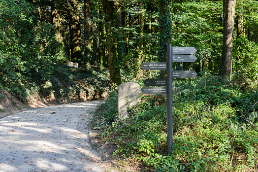 Nature trail sign in public park