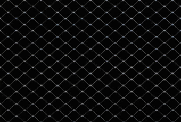istock Combined metal grid on a black background as a seamless texture 1043874024