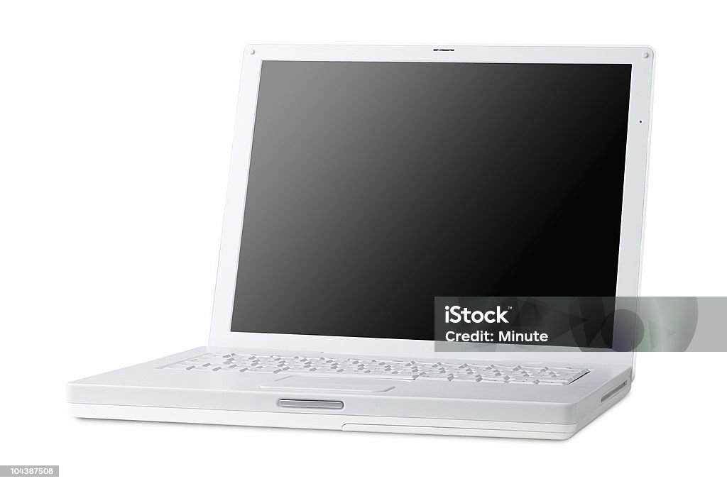 Laptop facing left  Blank Screen Stock Photo