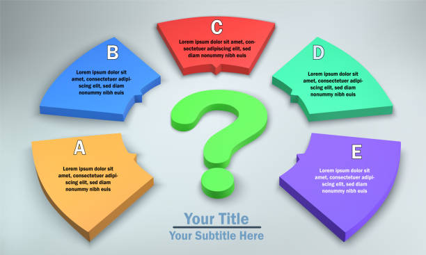 5 Options Infographic with Question Mark vector art illustration