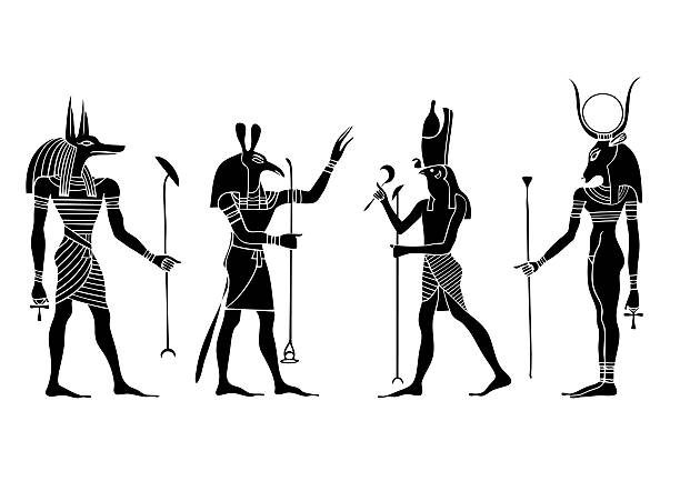 ägyptische götter, göttin - seth stock-grafiken, -clipart, -cartoons und -symbole