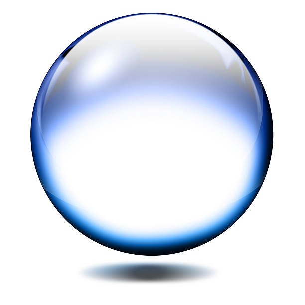 istock A blue glass sphere against a white background 104389466