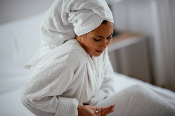 istock Woman with a stomach ache 1043899042
