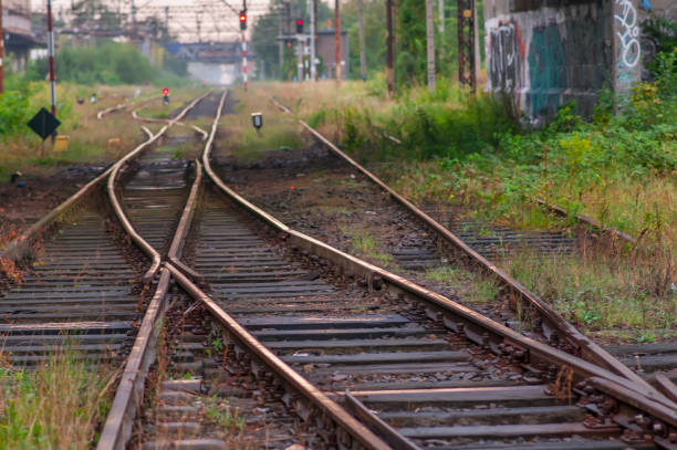 istock The separation of old railway line. 1043902086