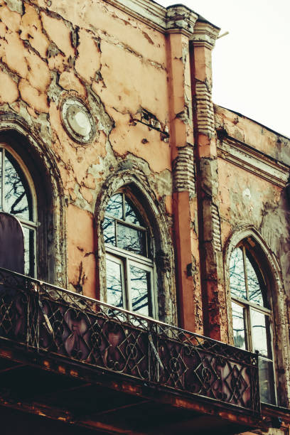 istock Old Tbilisi architecture, window and exterior decor in summer day. 1043909398