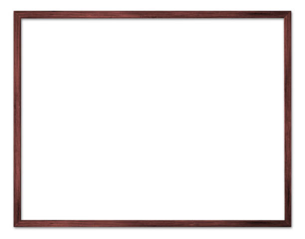 Brown wooden frame Brown wooden picture frame isolated on white background slim photos stock pictures, royalty-free photos & images