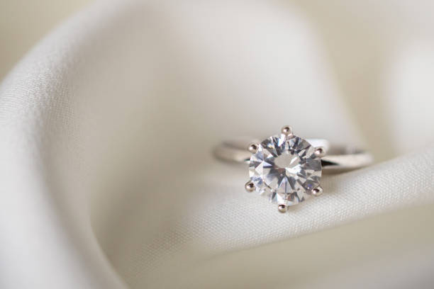 istock Jewelry wedding diamond ring close up 1043927246