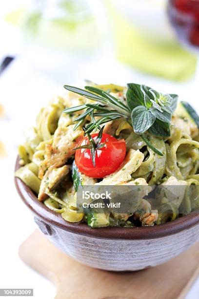 Pasta Dish Stock Photo - Download Image Now - Pasta, Chicken Meat, Pesto Sauce