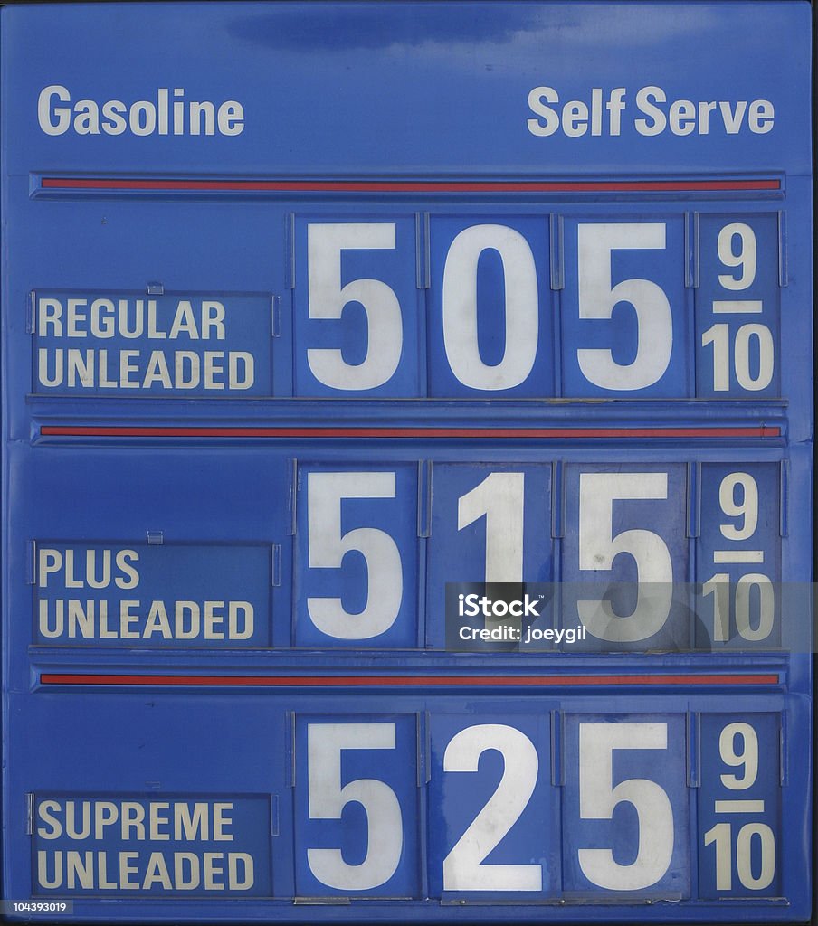 $5 benzina livello di - Foto stock royalty-free di Benzina