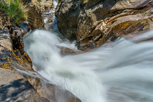 Creek at Looking Glass Falls, North Carolina, USA