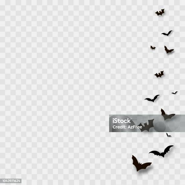 Flying Bats On Transparent Background Vector Stock Illustration - Download Image Now - Halloween, Bat - Animal, Flying
