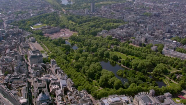 Aerial View of Mayfair, London, UK. 4K