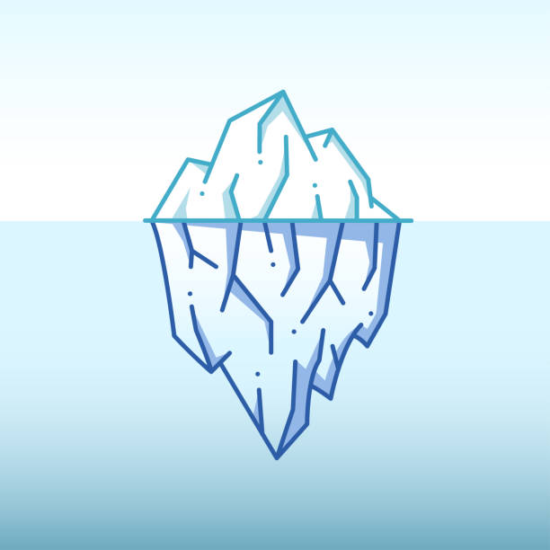 ilustrações de stock, clip art, desenhos animados e ícones de iceberg illustration - cold frozen sea landscape