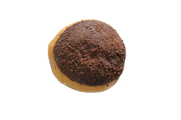 istock chocolate glazed donut with Sprinkles isolated on white background. Top view 1043991810