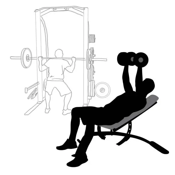 Vector illustration of Pumping Iron Gym Workout