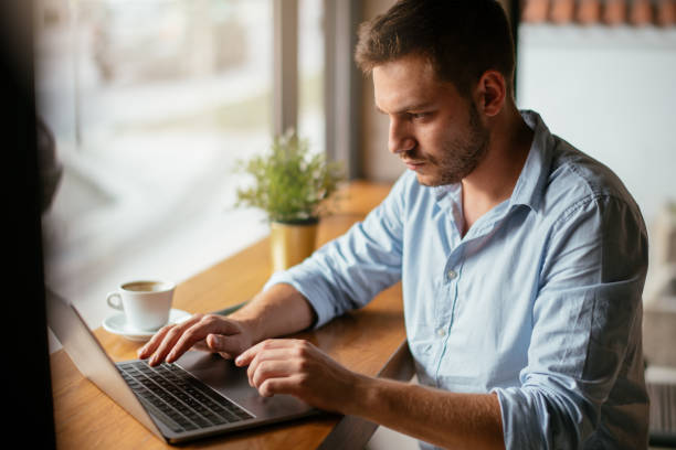 istock Businessman in cafe bar 1043994840