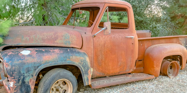 istock Broken down pickup truck in the forest 1043997854