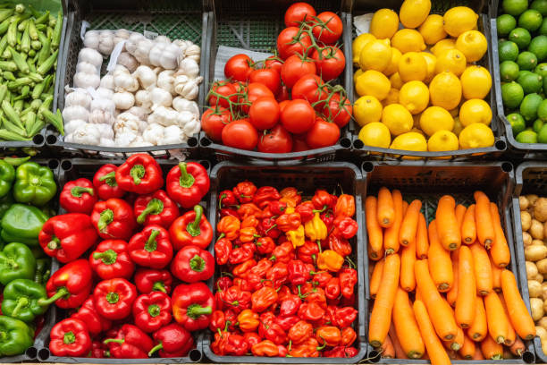 istock Colorful display of vegetables for sale 1044002848