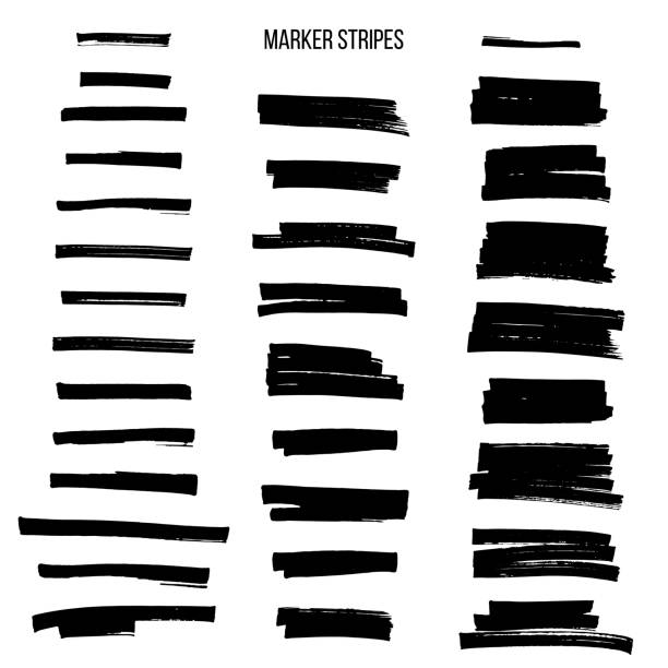 черные маркерные полосы, изолированные на белом фоне. векторные элементы дизайна. - color swatch illustrations stock illustrations