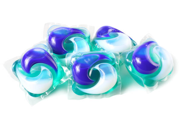 istock Washing detergent capsule pods isolated on white background 1044019042