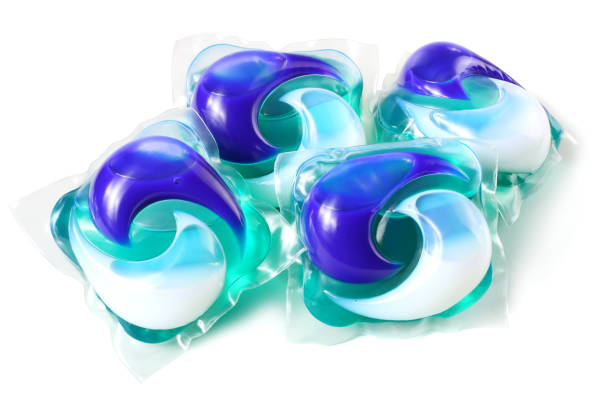 istock Washing detergent capsule pods isolated on white background 1044019180