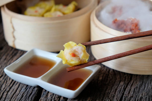 istock Closeup Shumai dumpling at a restaurant. 1044029154