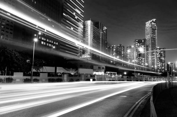 istock light trails of night traffic in midtown 1044029414