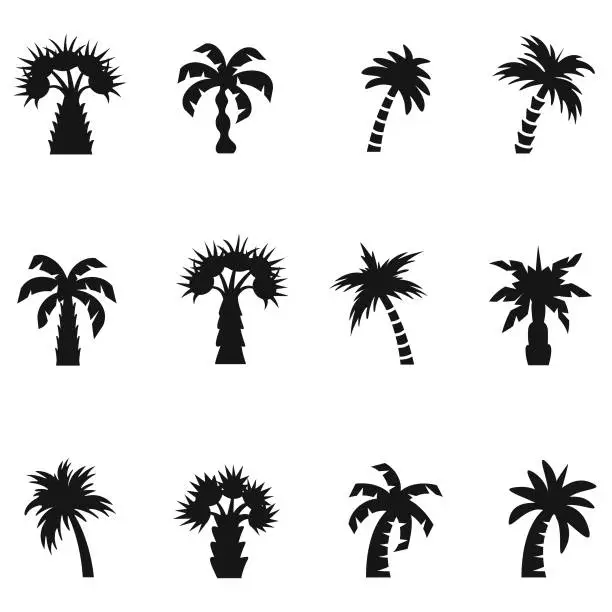 Vector illustration of Palm icon set