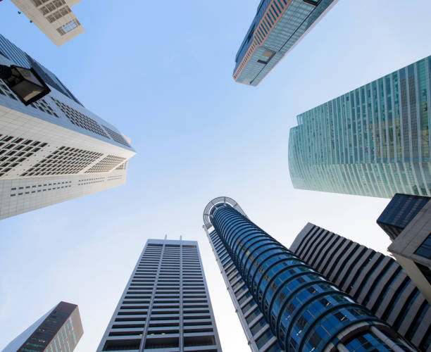 istock Looking up at business buildings in downtown 1044062190