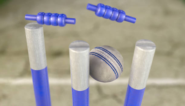 istock Cricket Ball Hitting Wickets 1044065830