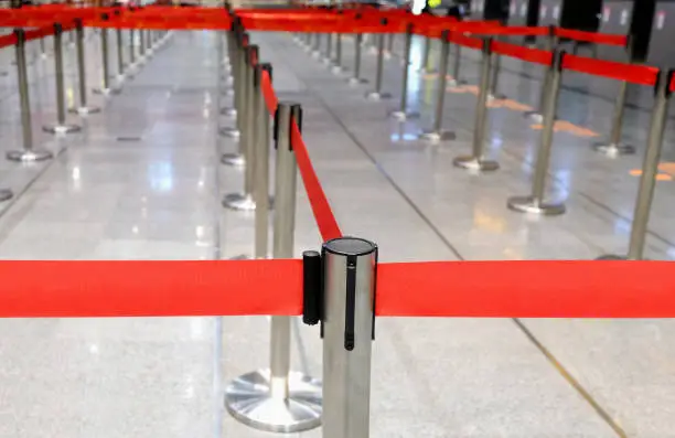Stanchions, Crowd Control Barriers at airport