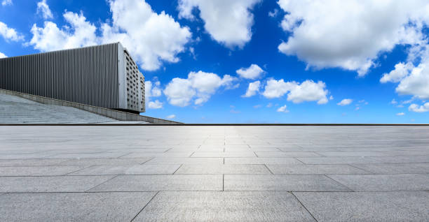 istock Modern city square floor and beautiful sky clouds 1044071764