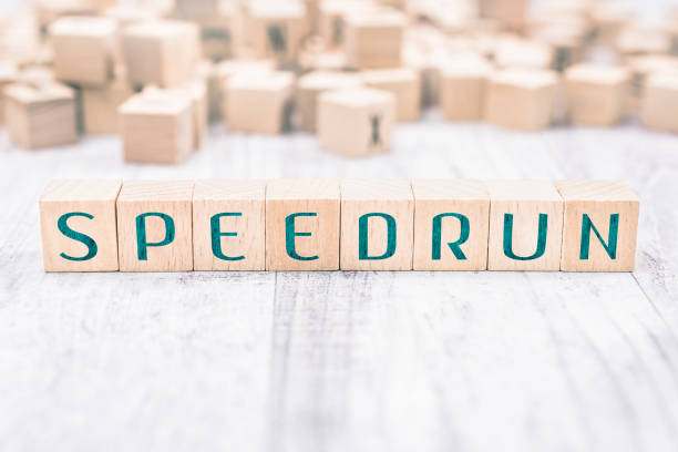 istock The Word Speedrun Formed By Wooden Blocks On A White Table 1044088592