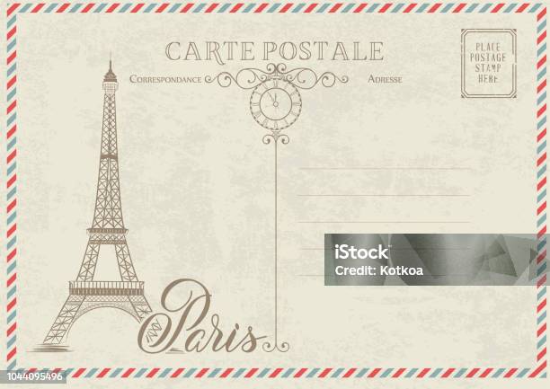 Old Blank Postcard Stock Illustration - Download Image Now - Postcard, Paris - France, France