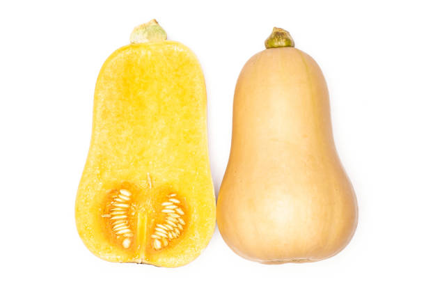 istock Smooth pear shaped orange butternut squash waltham isolated on white 1044097710