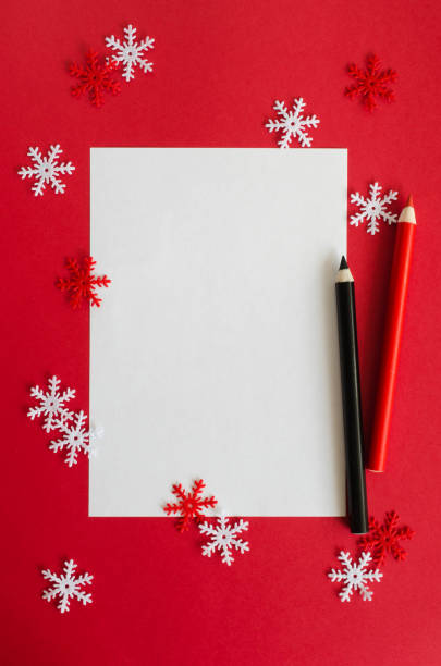 istock Christmas empty card with decorative snowflakes in red color. 1044108562