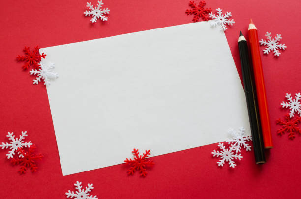 istock Christmas empty card with decorative snowflakes in red color. 1044108582