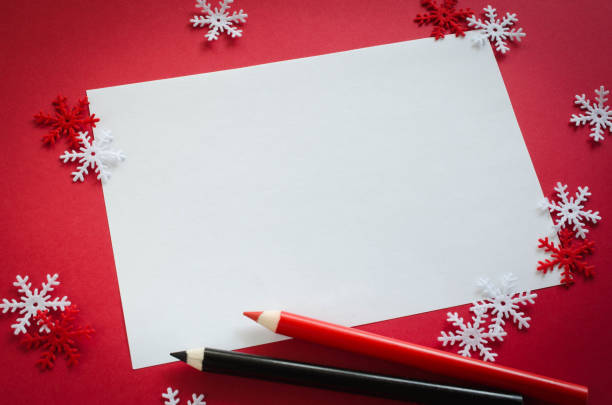 istock Christmas empty card with decorative snowflakes in red color. 1044108598