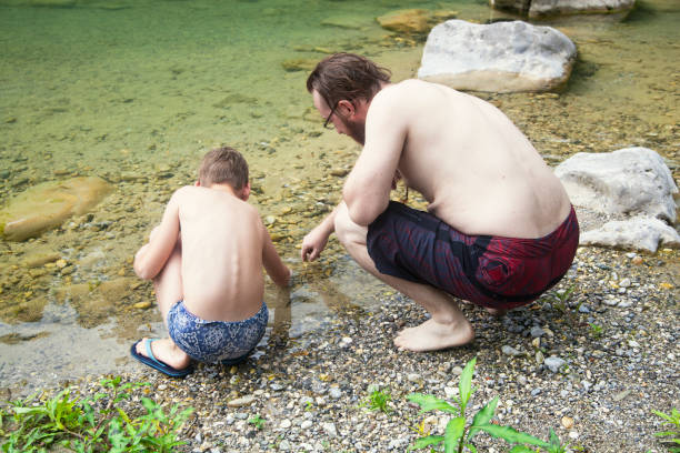 istock Father and son at the river 1044110282