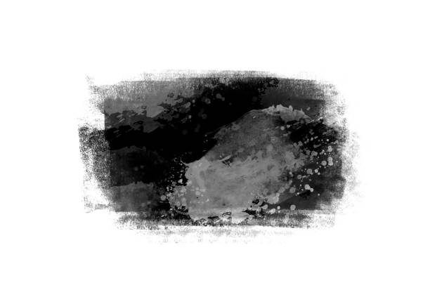 istock Black color graphic patches graphic brush strokes design effect element for background 1044112710