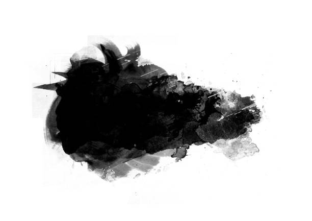 istock Black color graphic patches graphic brush strokes design effect element for background 1044113122